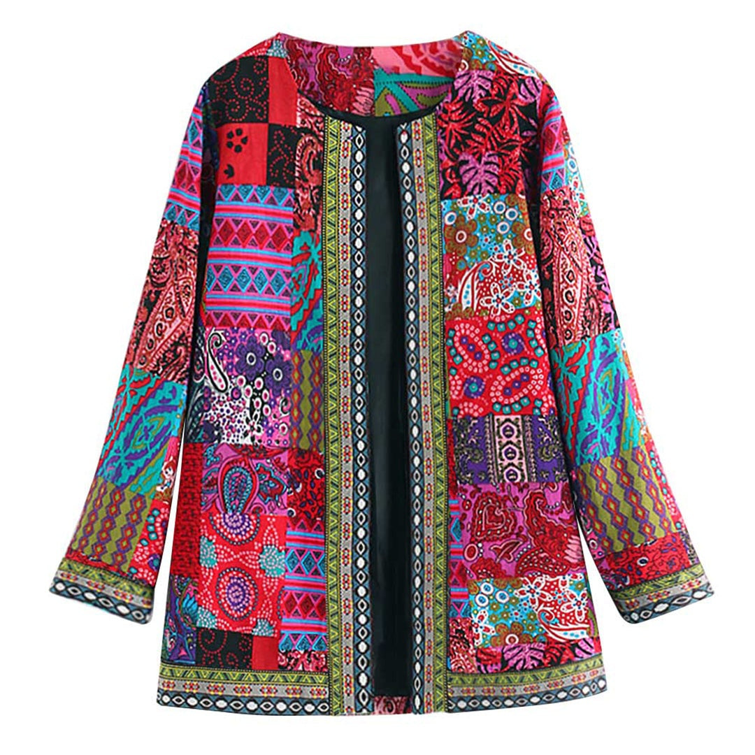 Bohemian Women's Vest with Colorful Patchwork - Amy