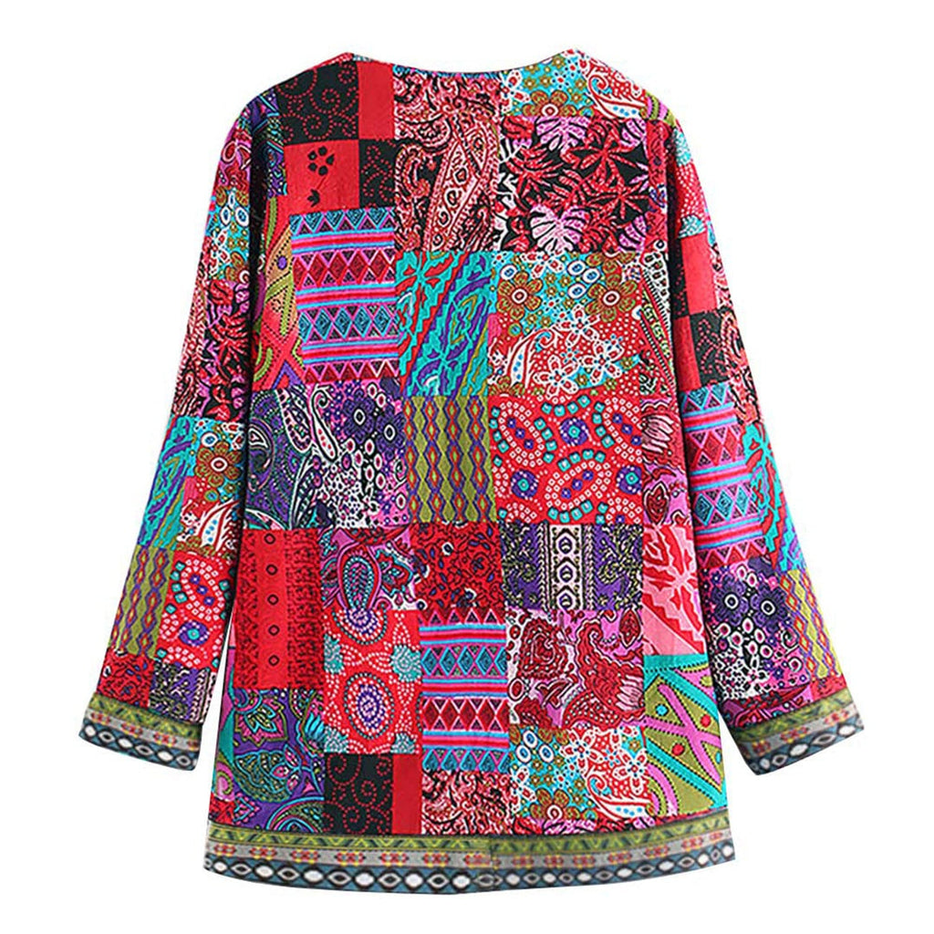 Bohemian Women's Vest with Colorful Patchwork - Amy