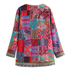 Bohemian Women's Vest with Colorful Patchwork - Amy