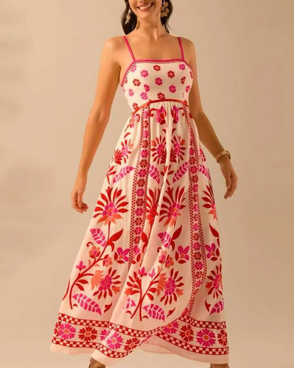 Bohemian Maxi Dress with Print - Amy