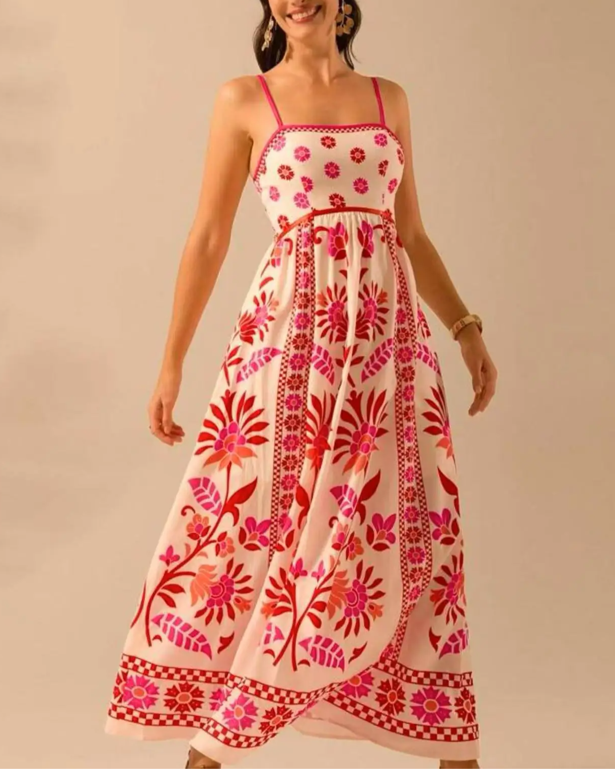 Bohemian Maxi Dress with Print - Amy