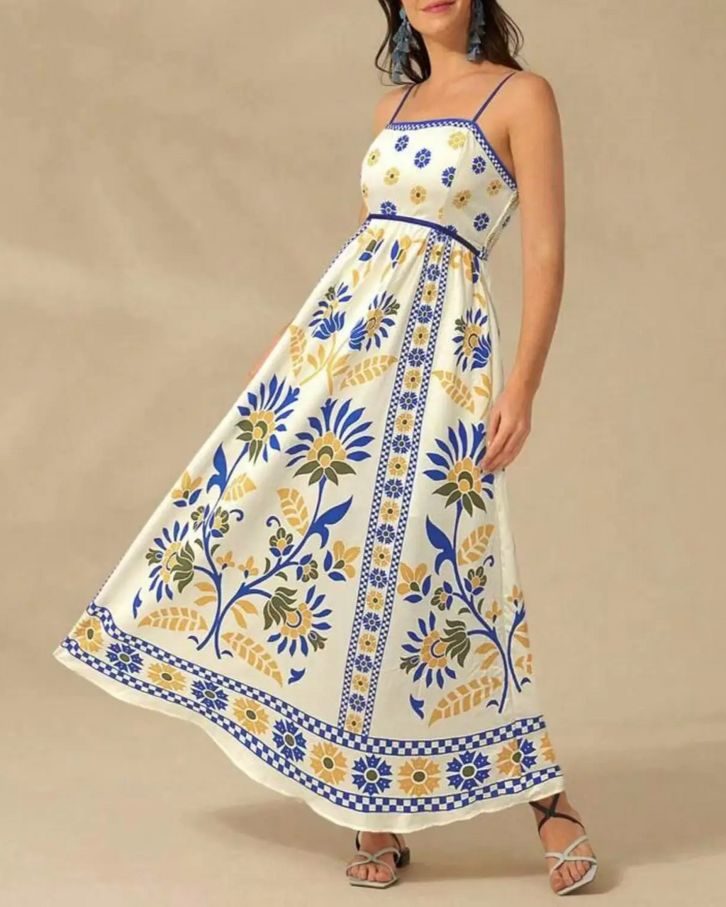 Bohemian Maxi Dress with Print - Amy