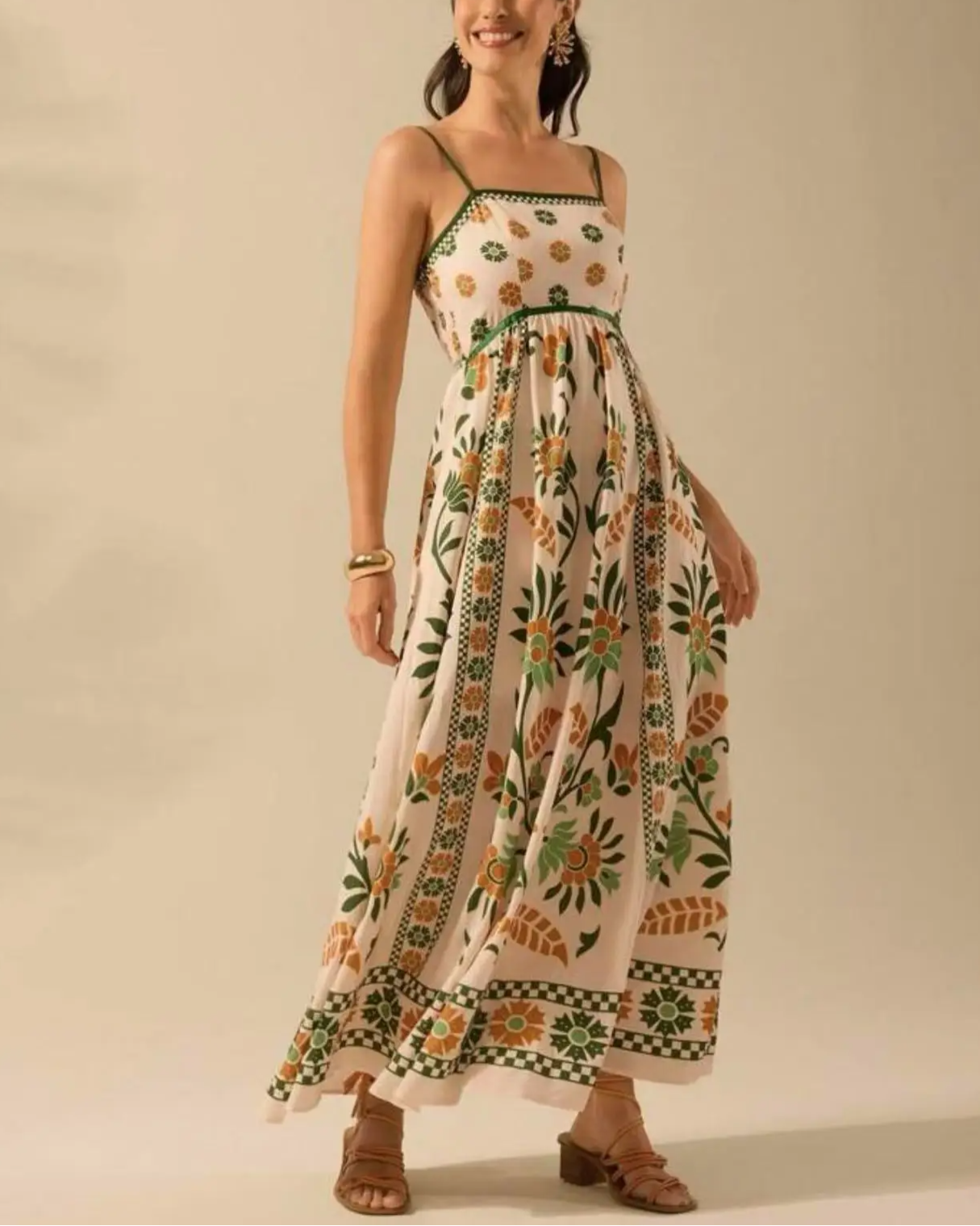 Bohemian Maxi Dress with Print - Amy