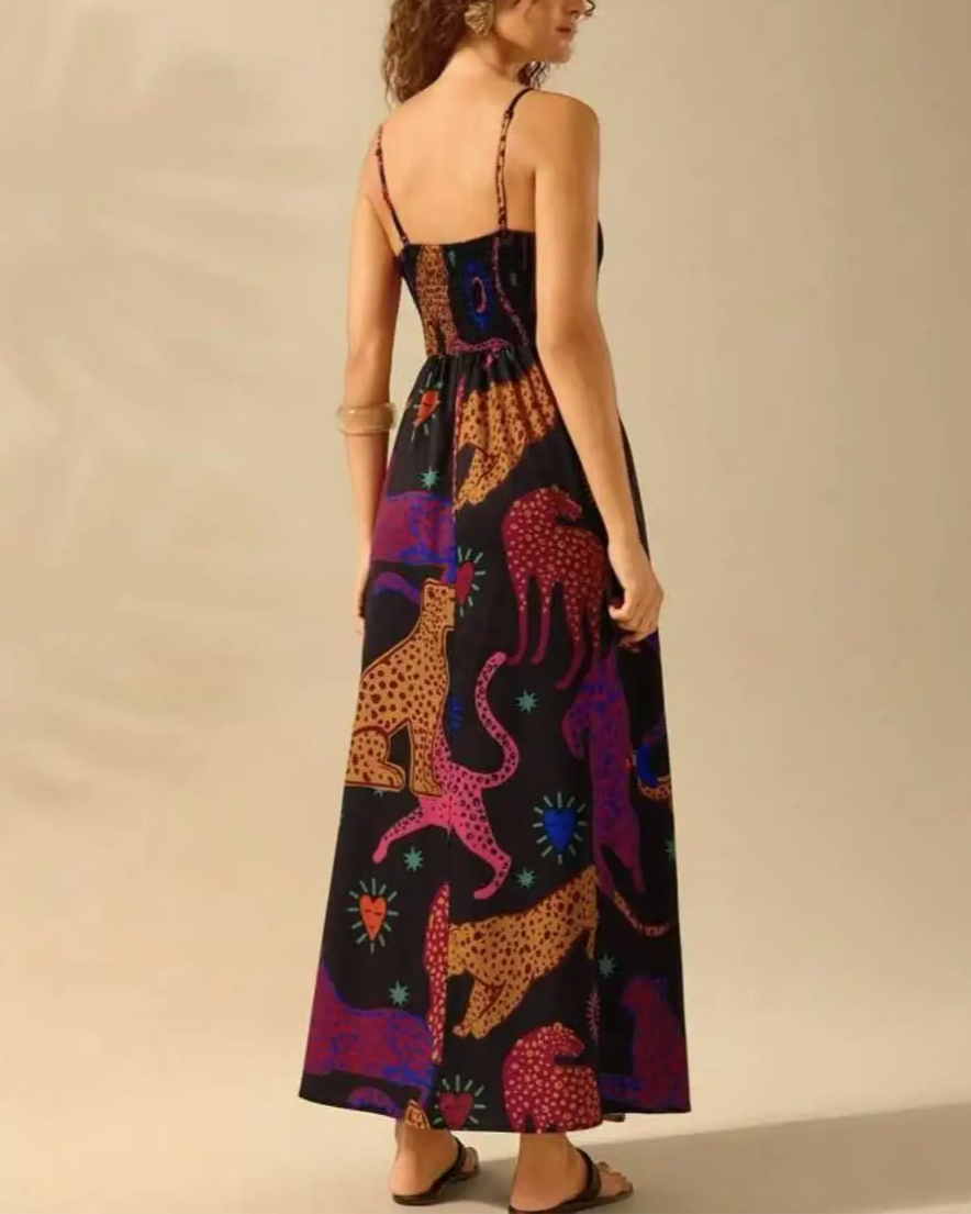 Bohemian Maxi Dress with Print - Amy
