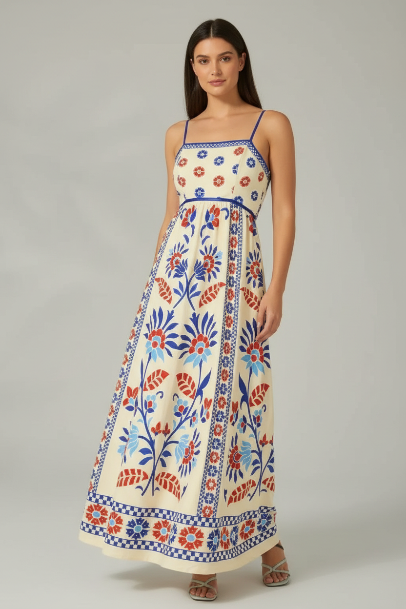 Bohemian Maxi Dress with Print - Amy