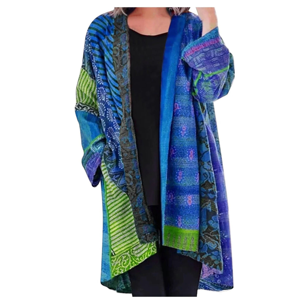 Bohemian Oversized Women's Vest with Artistic Print - Amy