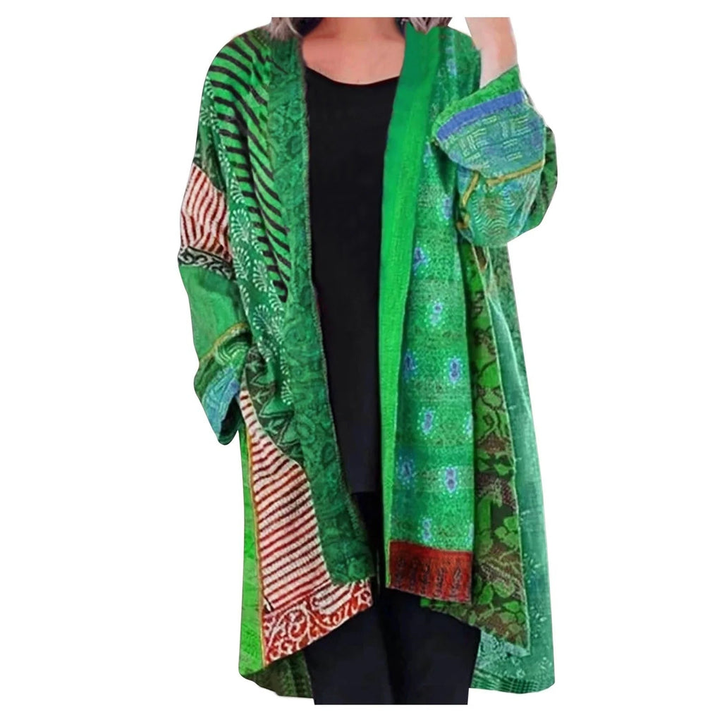 Bohemian Oversized Women's Vest with Artistic Print - Amy