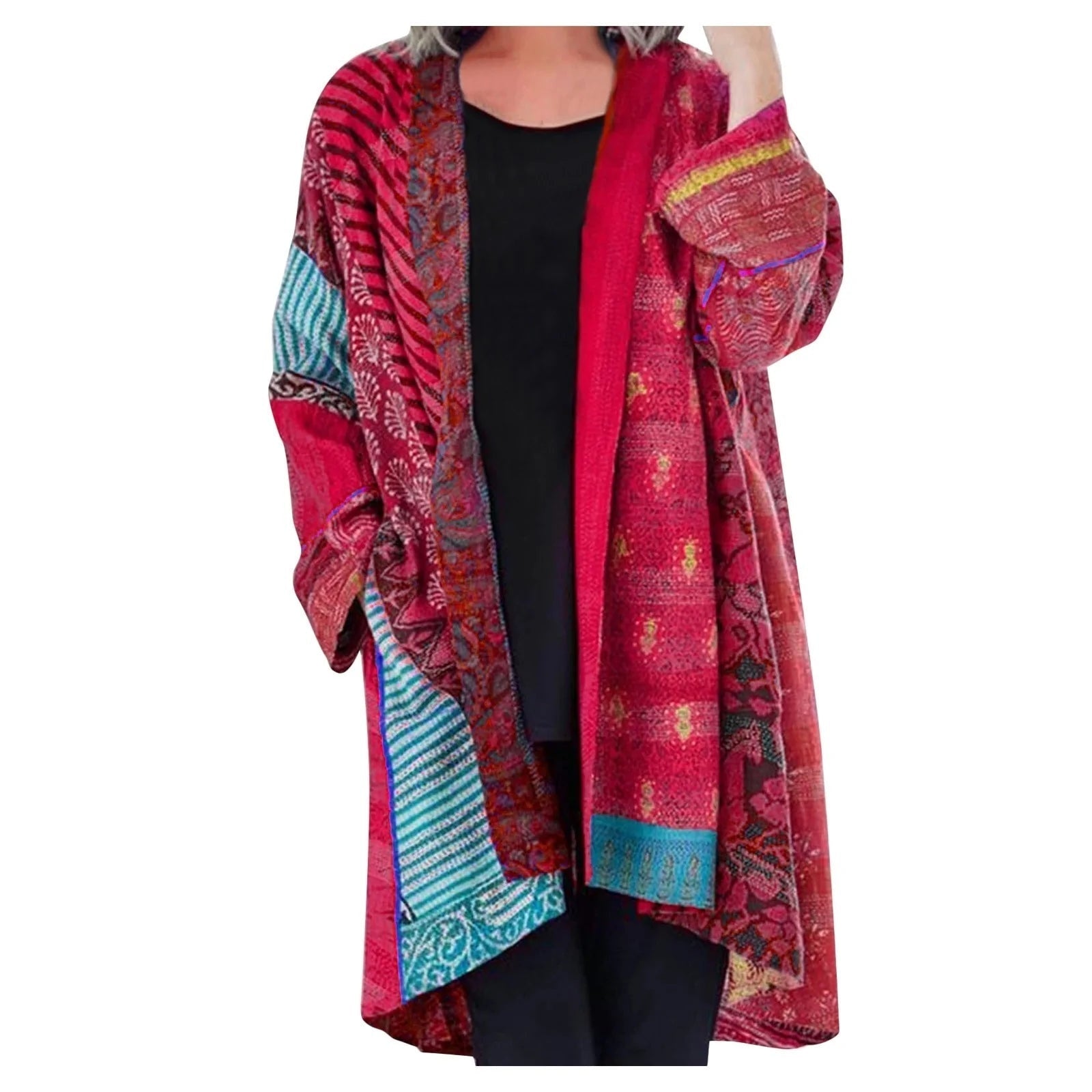Bohemian Oversized Women's Vest with Artistic Print - Amy