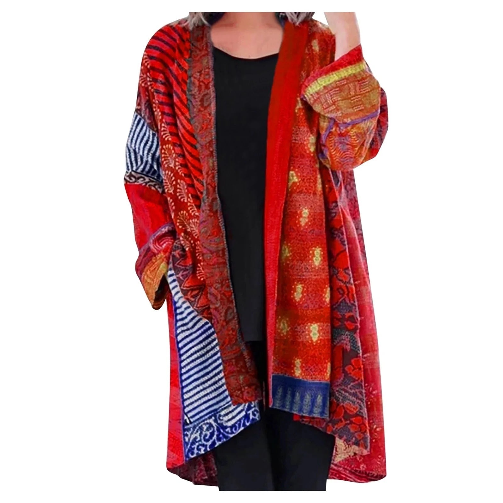 Bohemian Oversized Women's Vest with Artistic Print - Amy