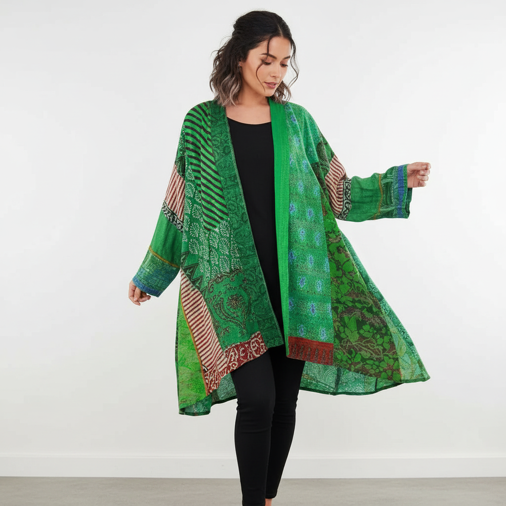 Bohemian Oversized Women's Vest with Artistic Print - Amy