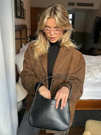 Brown Suede-Look Women's Jacket - Esra