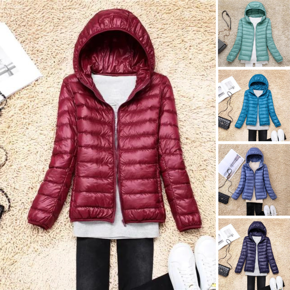 Kim | Down coat hood ultralight packable featherlight warmth winter jacket