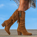 Tiana Esra | Fringed Western Knee-High Boots