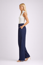 Louisa Esra | Pinstripe Wide Leg Pantalon