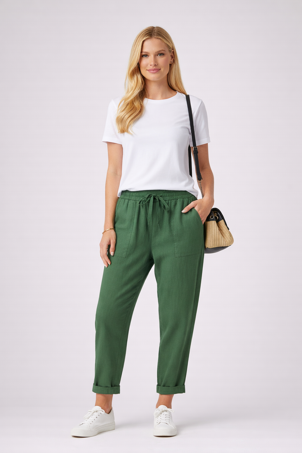 The Yvetta Relaxed Linen Look Pants with Drawstring