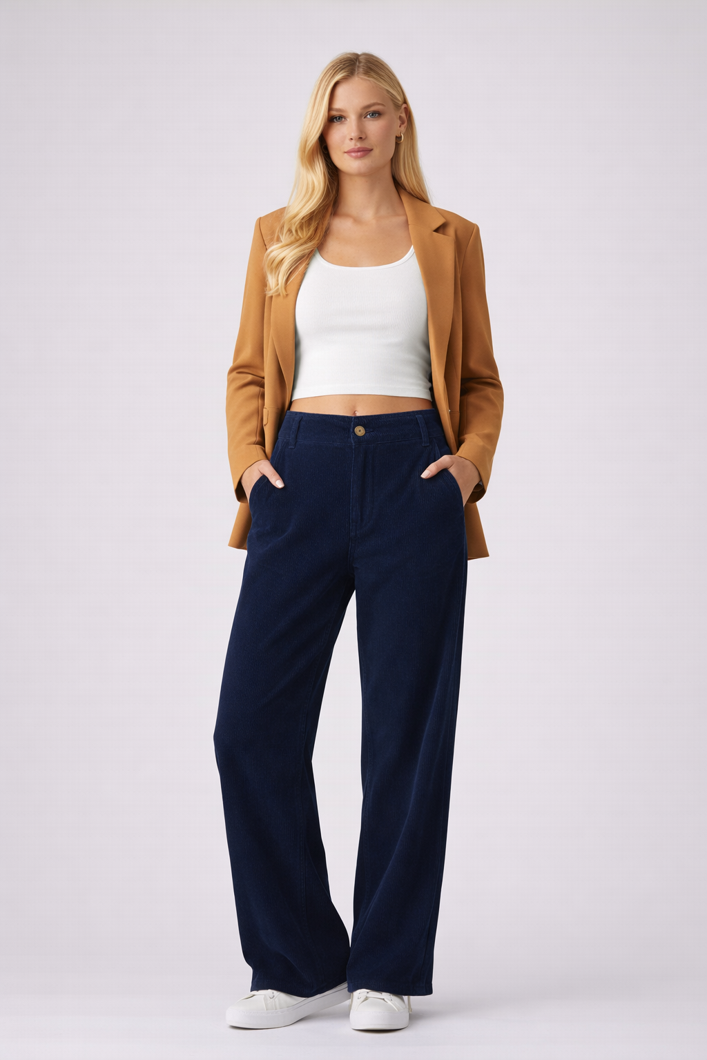 Victoria — High-Waist Corduroy Wide-Leg Trousers
