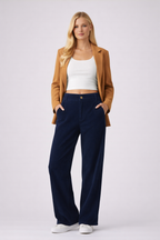 Victoria — High-Waist Corduroy Wide-Leg Trousers