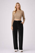 Victoria — High-Waist Corduroy Wide-Leg Trousers
