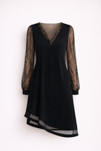 The Amira Esra Midnight Sheer Elegance Dress