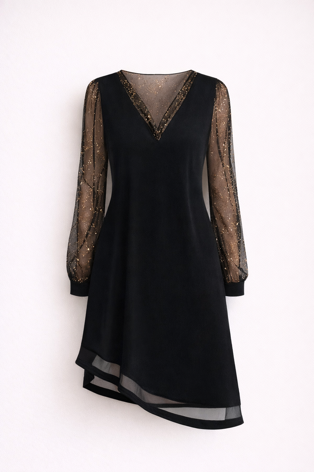The Amira Esra Midnight Sheer Elegance Dress