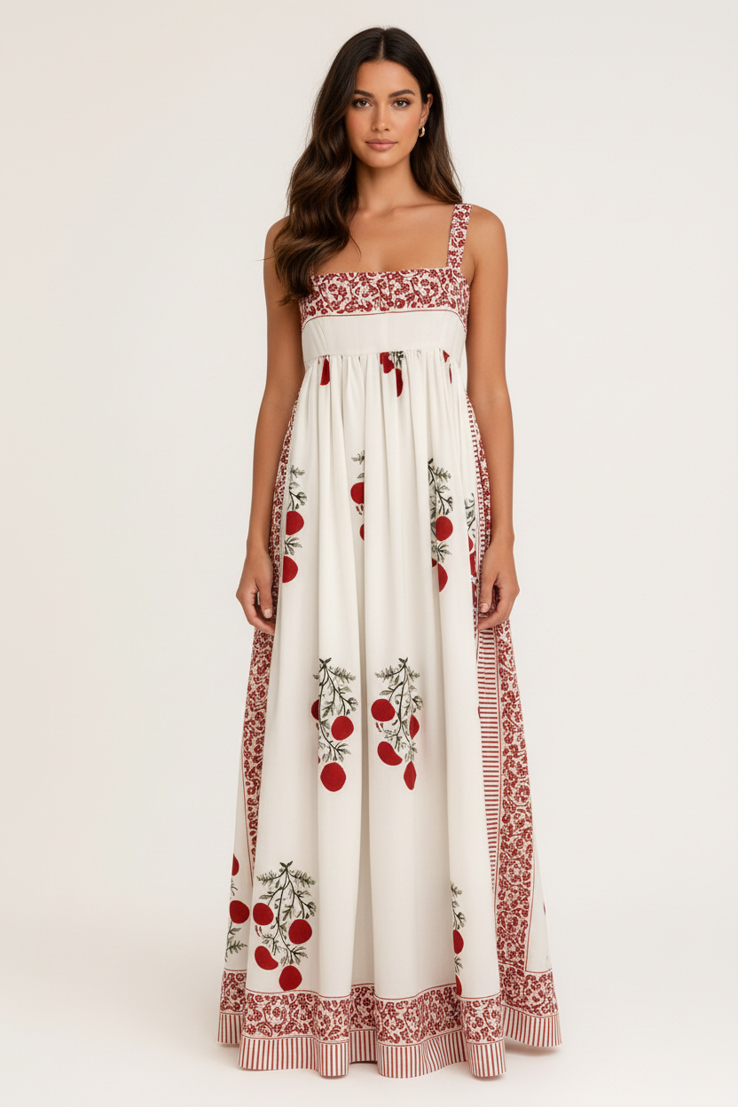 Anabelle | Rosso Garden Maxi Dress