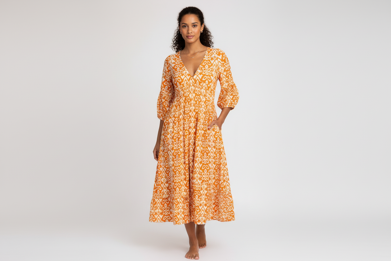 Jutta | Sunset Mosaic Midi Dress