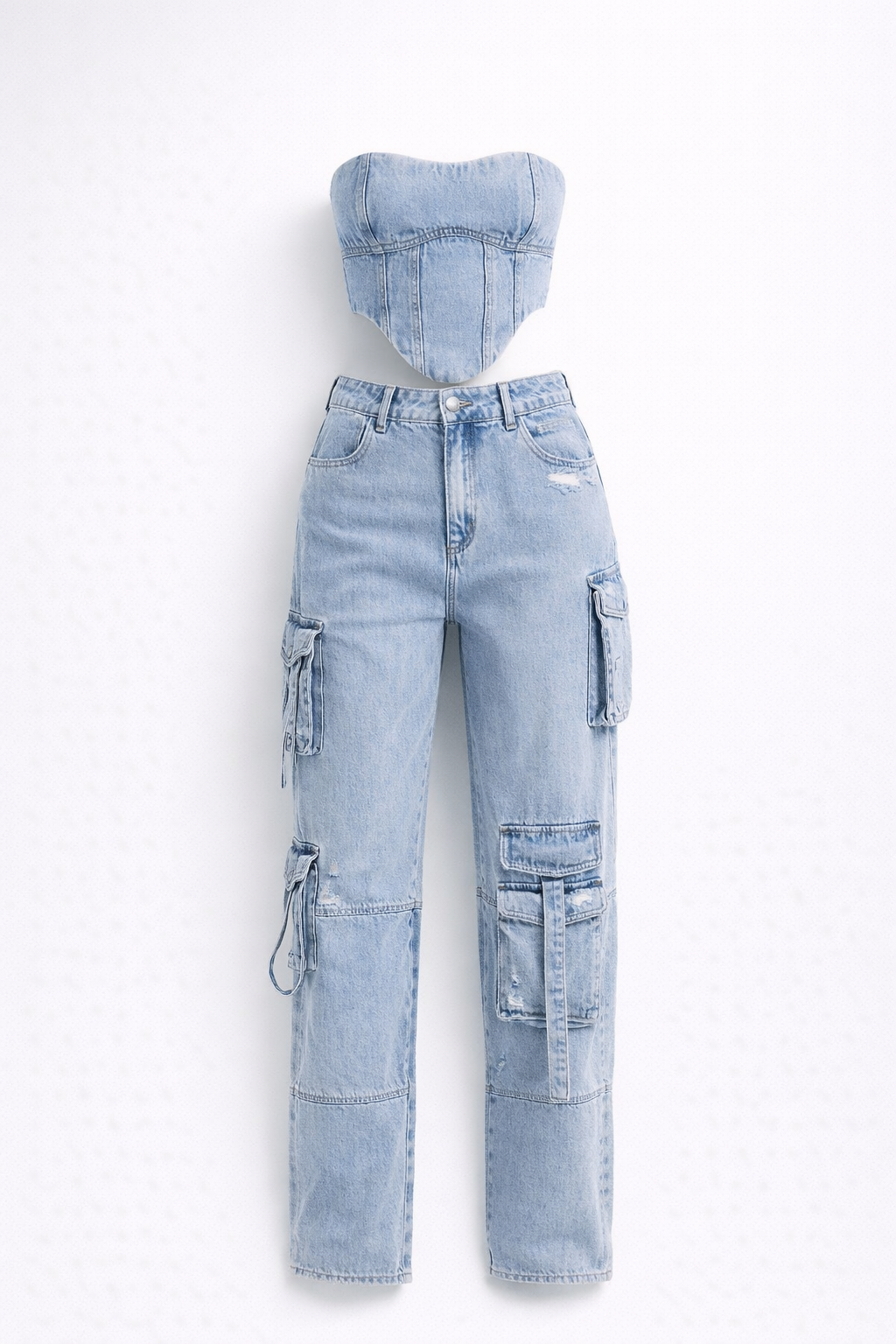 Lisa Maria - Spring/Summer Denim-Feel Strapless Corset Top