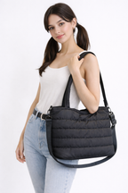 Monica Laurent — Quilted Shoulder Bag (Black)