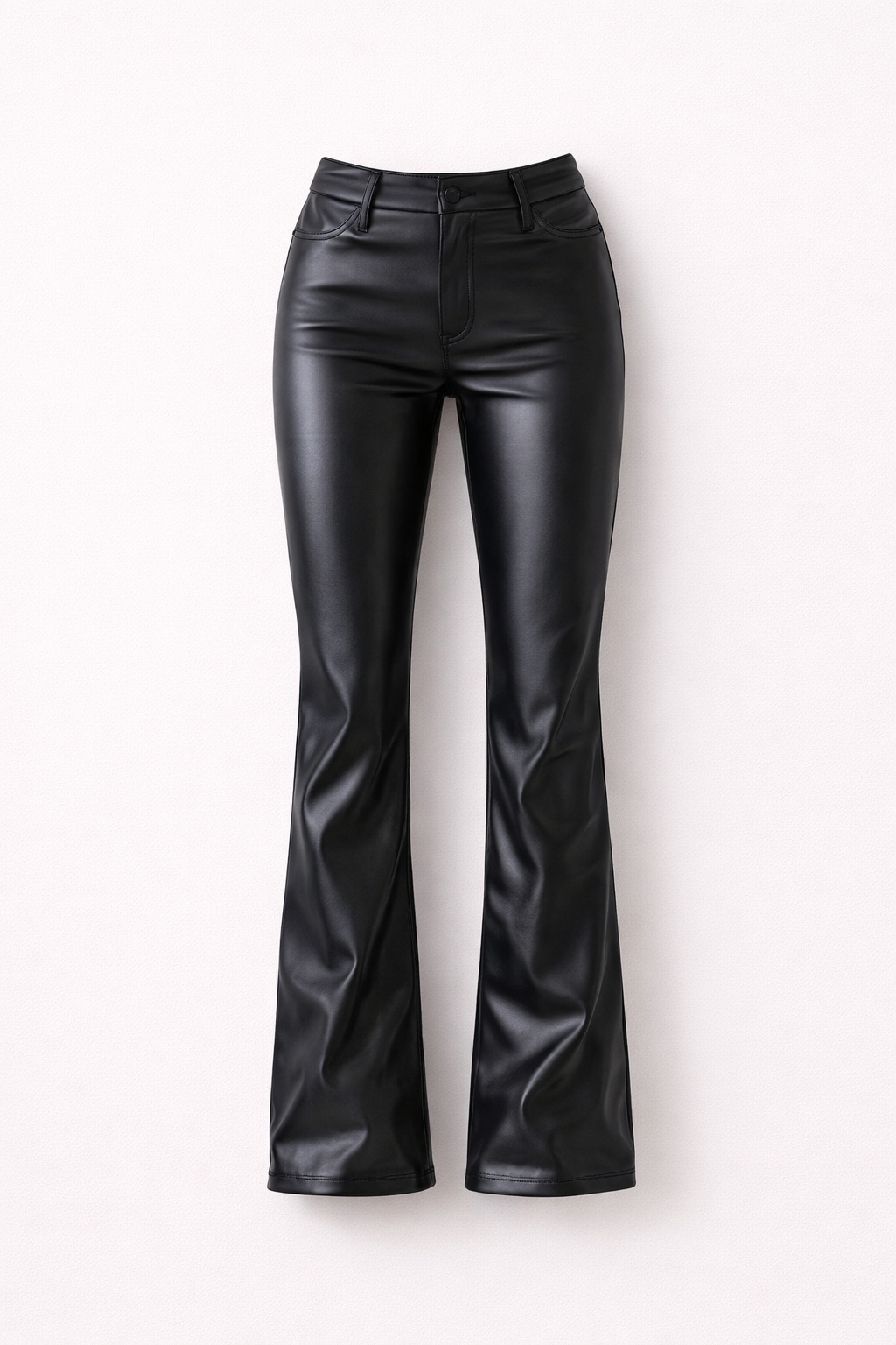 Celena - Faux Leather Flared Trousers