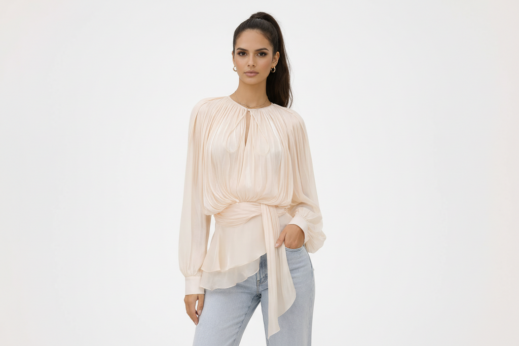 Elysia | Draped Silk Look Top