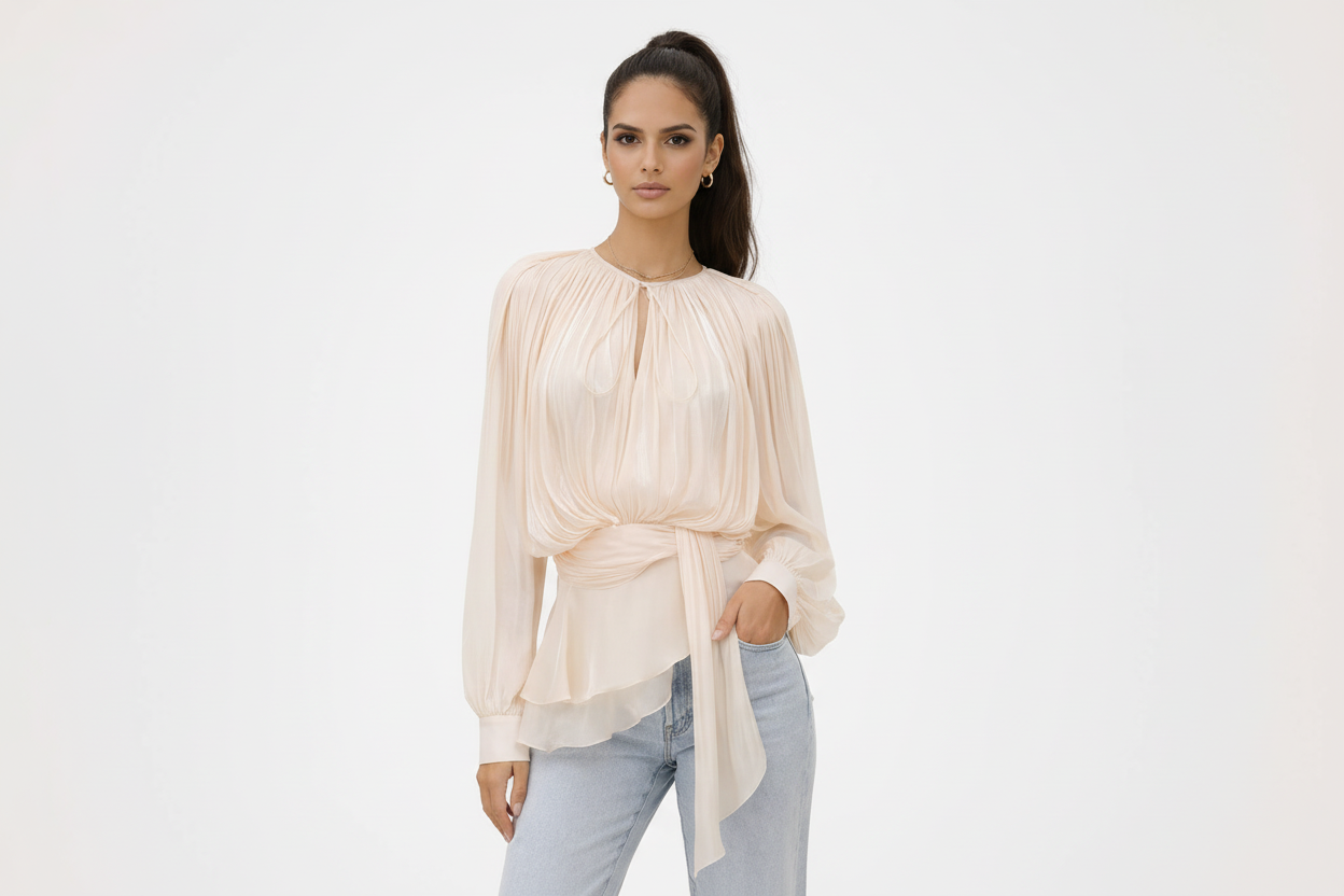 Elysia | Draped Silk Look Top