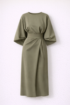 Lia | Elegant Midi Dress with Kimono Sleeves