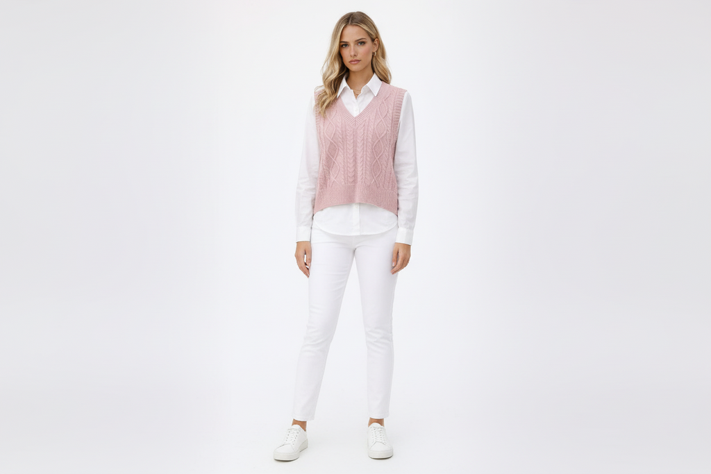 Ave | Cable Knit Sweater Vest