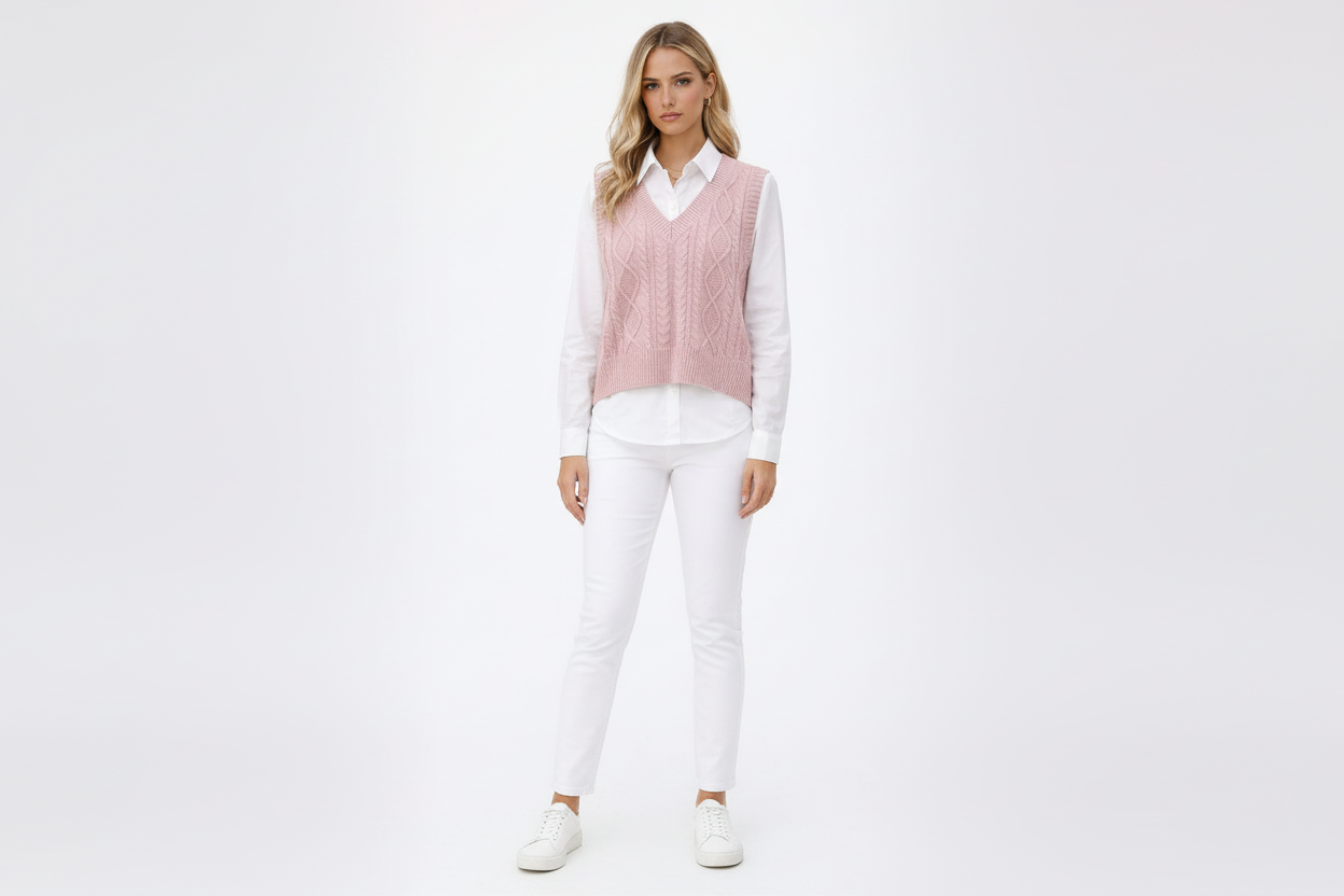 Ave | Cable Knit Sweater Vest