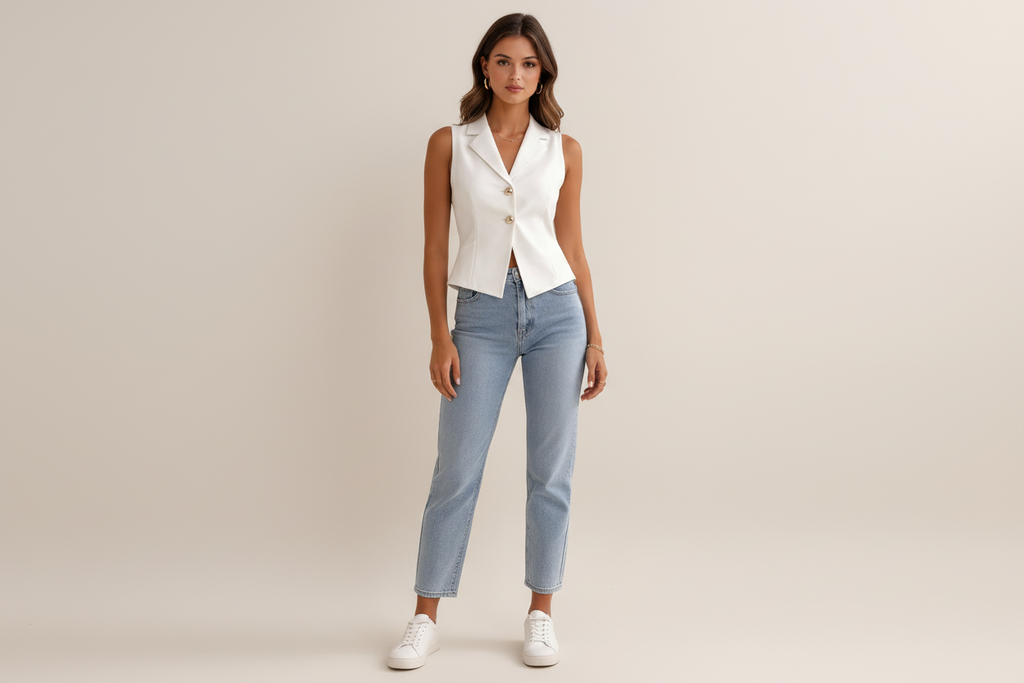 Isabelle| Elegant Asymmetrical Vest Top