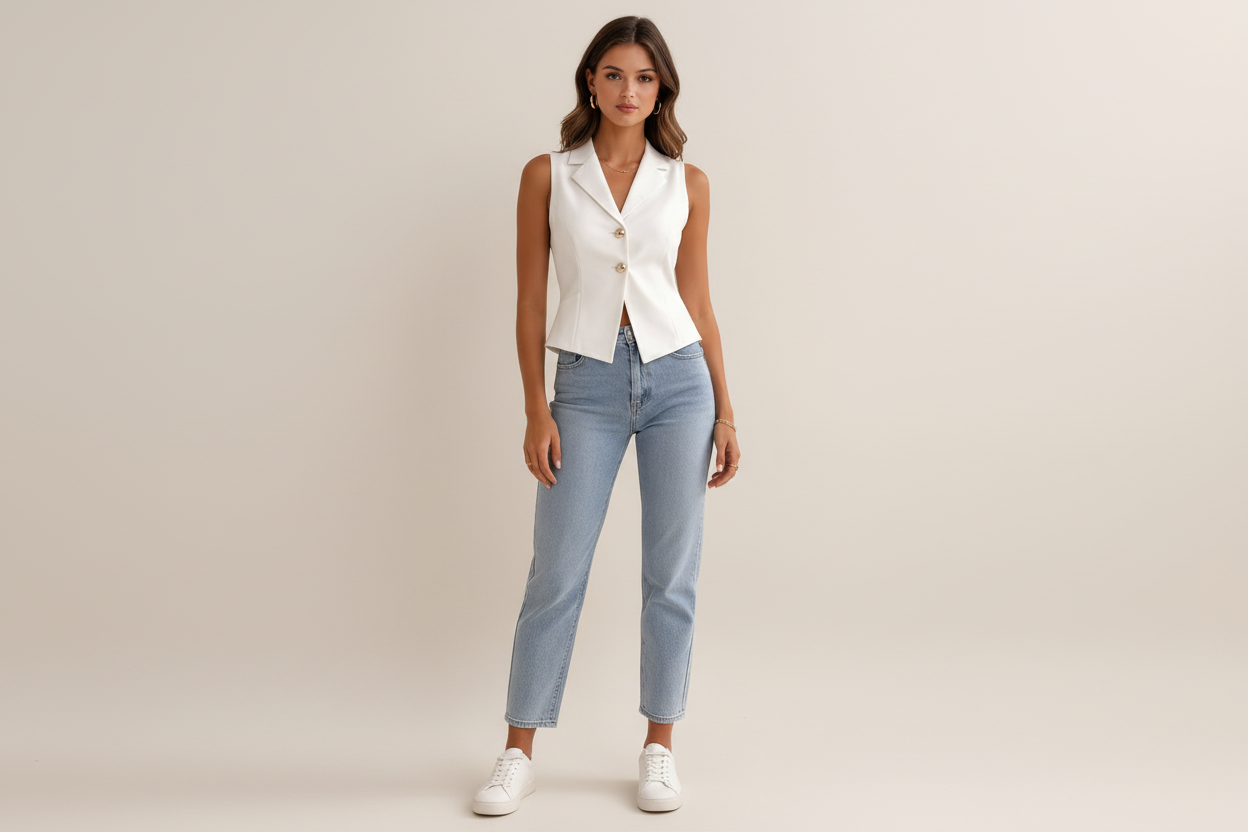 Isabelle| Elegant Asymmetrical Vest Top