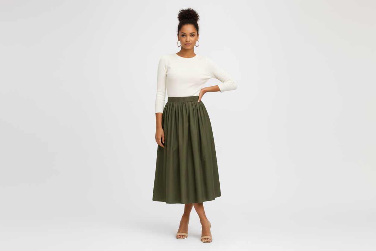 Isabelle - Elegant Midi A-Line Skirt