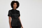 Amberley - Tailored Top with Stand-Up Collar