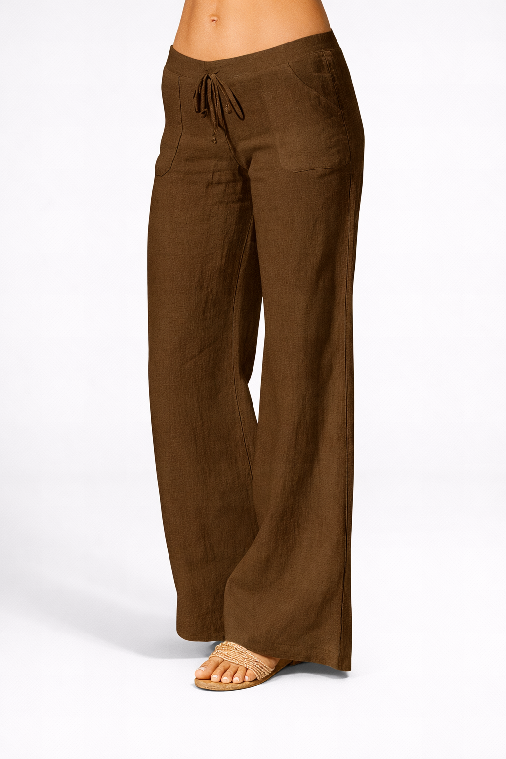 Christy - Summer Linen Blend Wide Leg Trousers