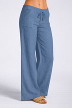 Christy - Summer Linen Blend Wide Leg Trousers