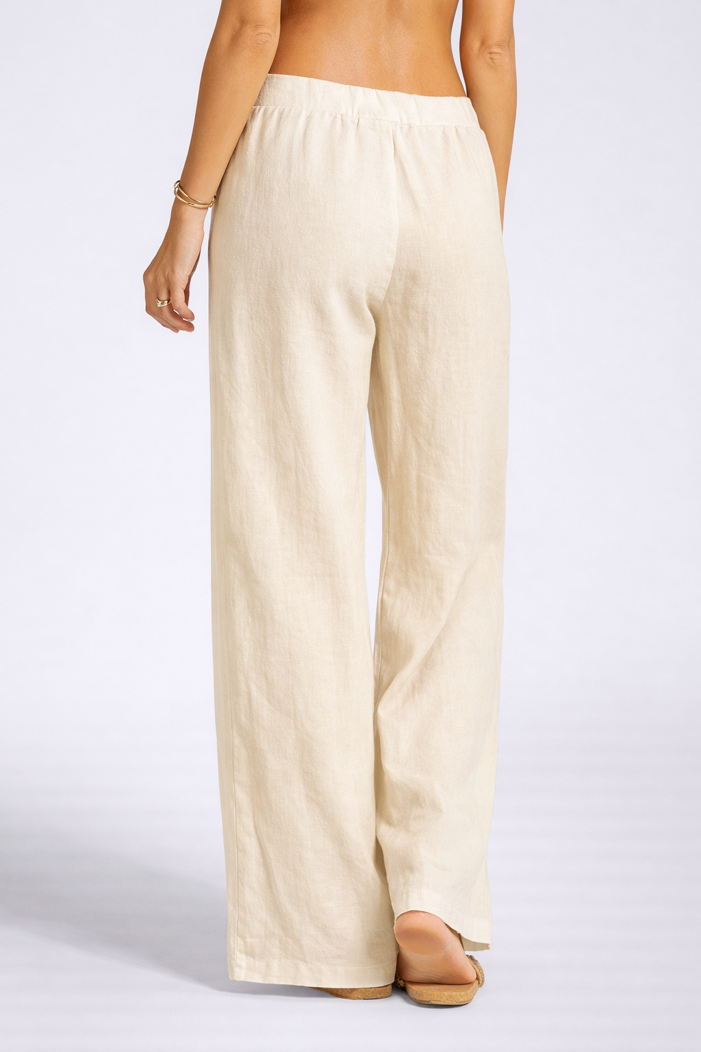 Christy - Summer Linen Blend Wide Leg Trousers