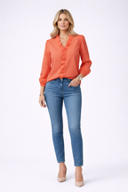 Aymee | Ruffle V-Hals Blouse