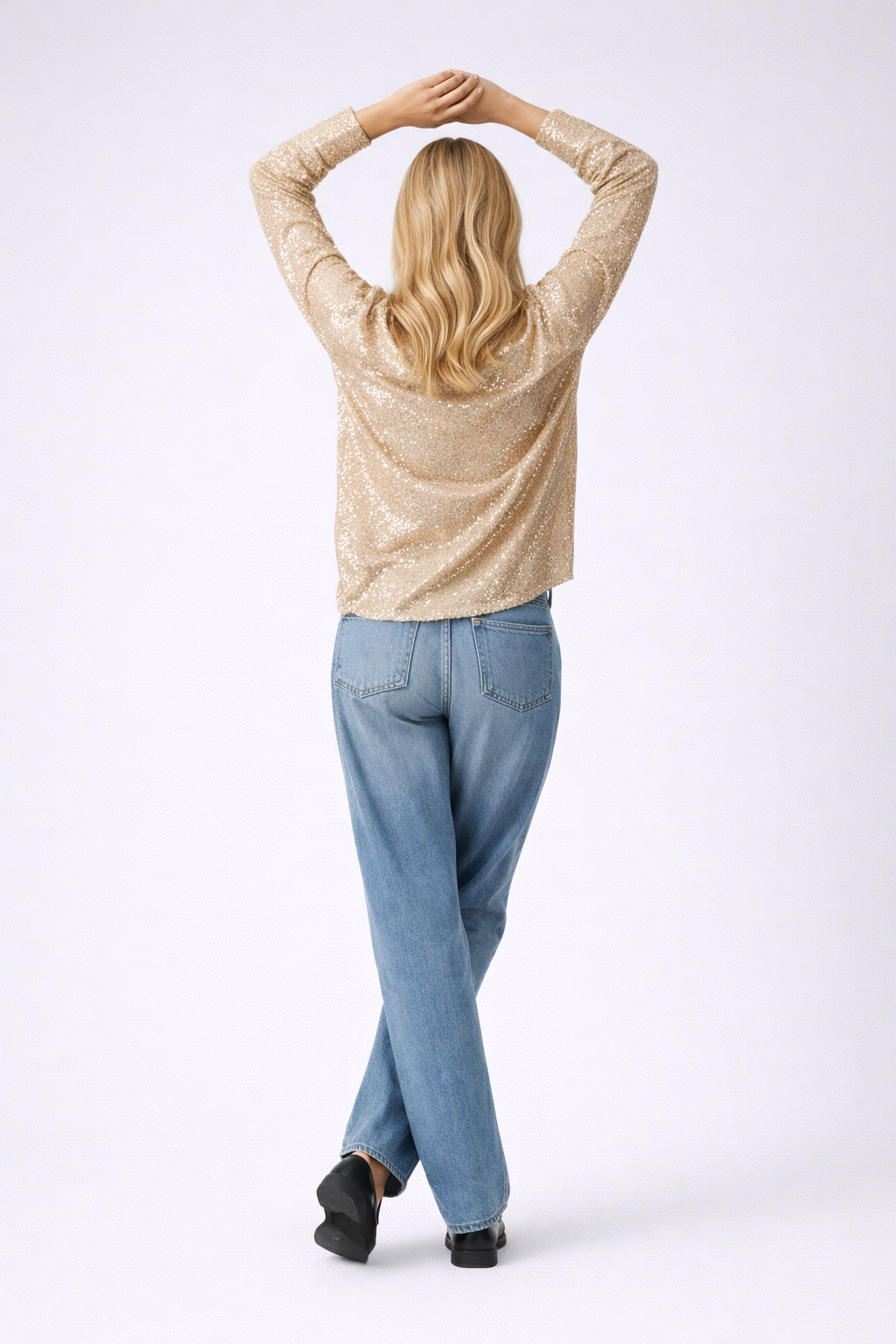 Anne - Silver-Colored Loose Fit Blouse