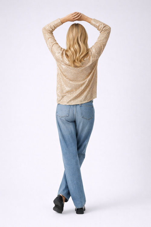Anne - Silver-Colored Loose Fit Blouse