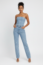 Bianca — Midnight Sparkle Strapless Jumpsuit