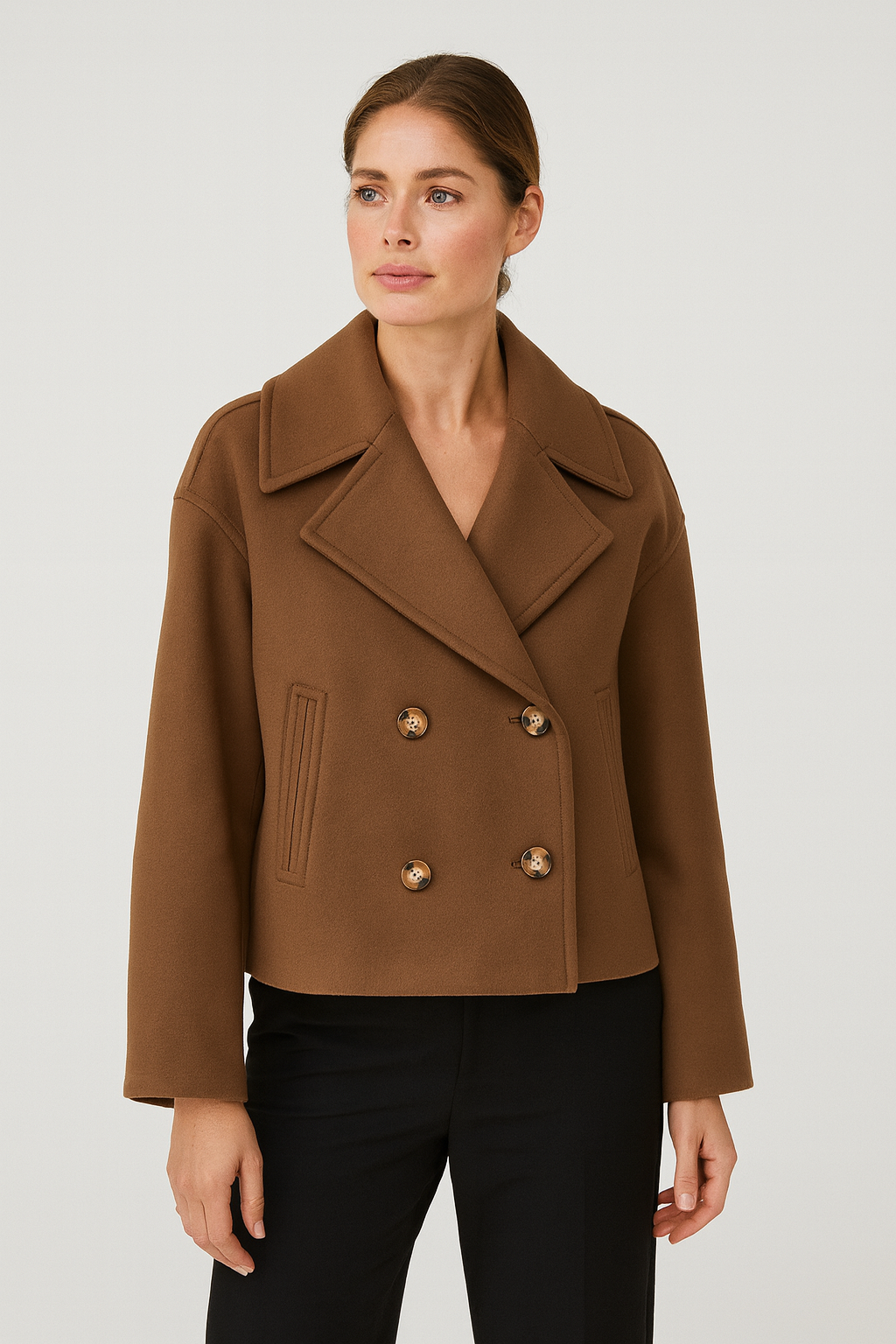 Maria | Winter Wool Blend Cropped Coat