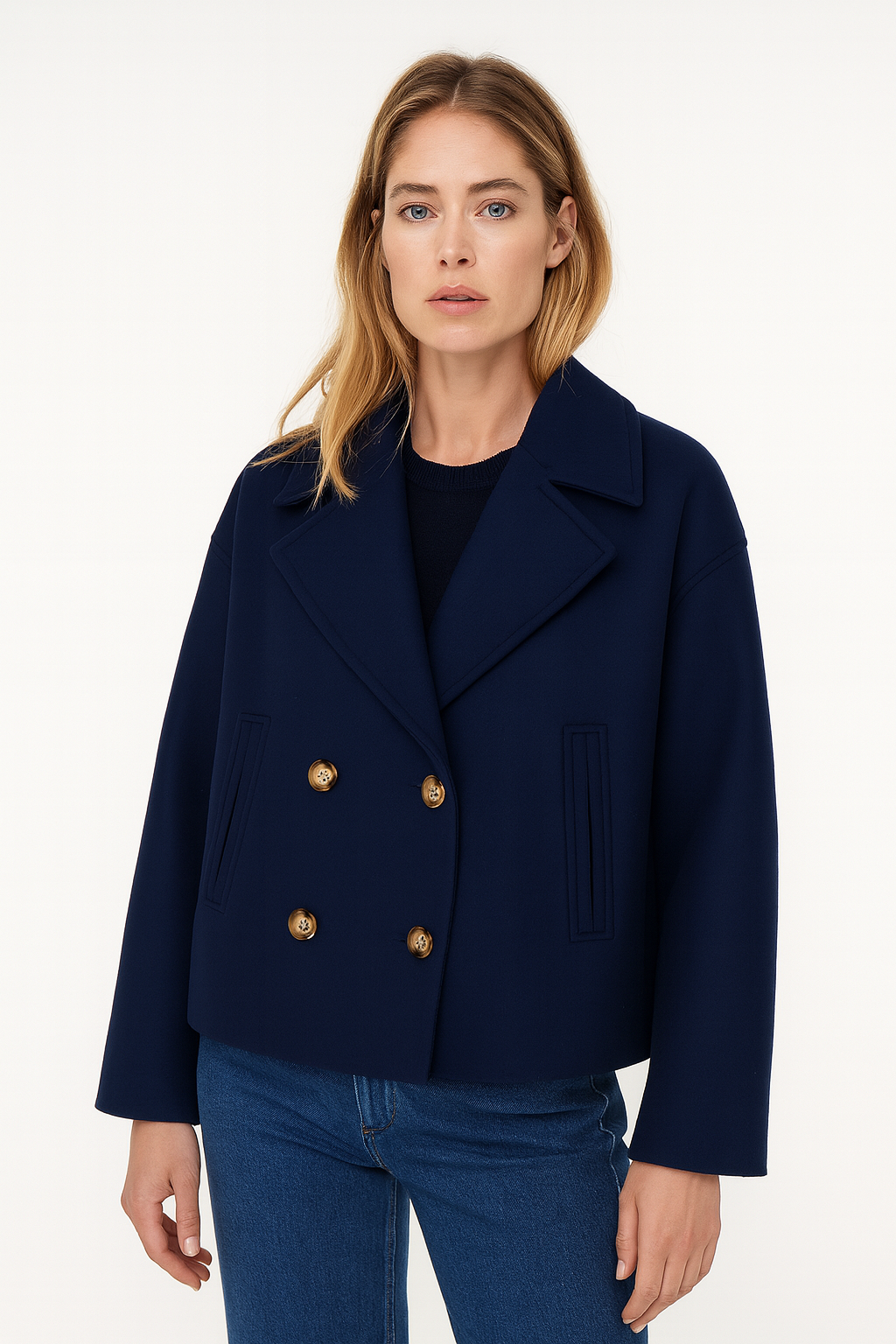 Maria | Winter Wool Blend Cropped Coat