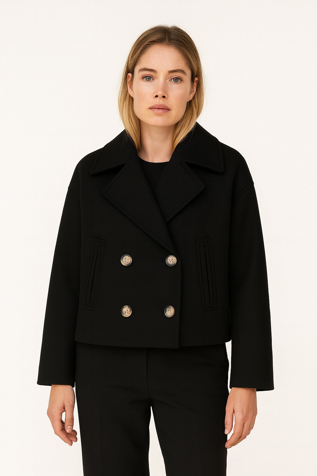 Maria | Winter Wool Blend Cropped Coat