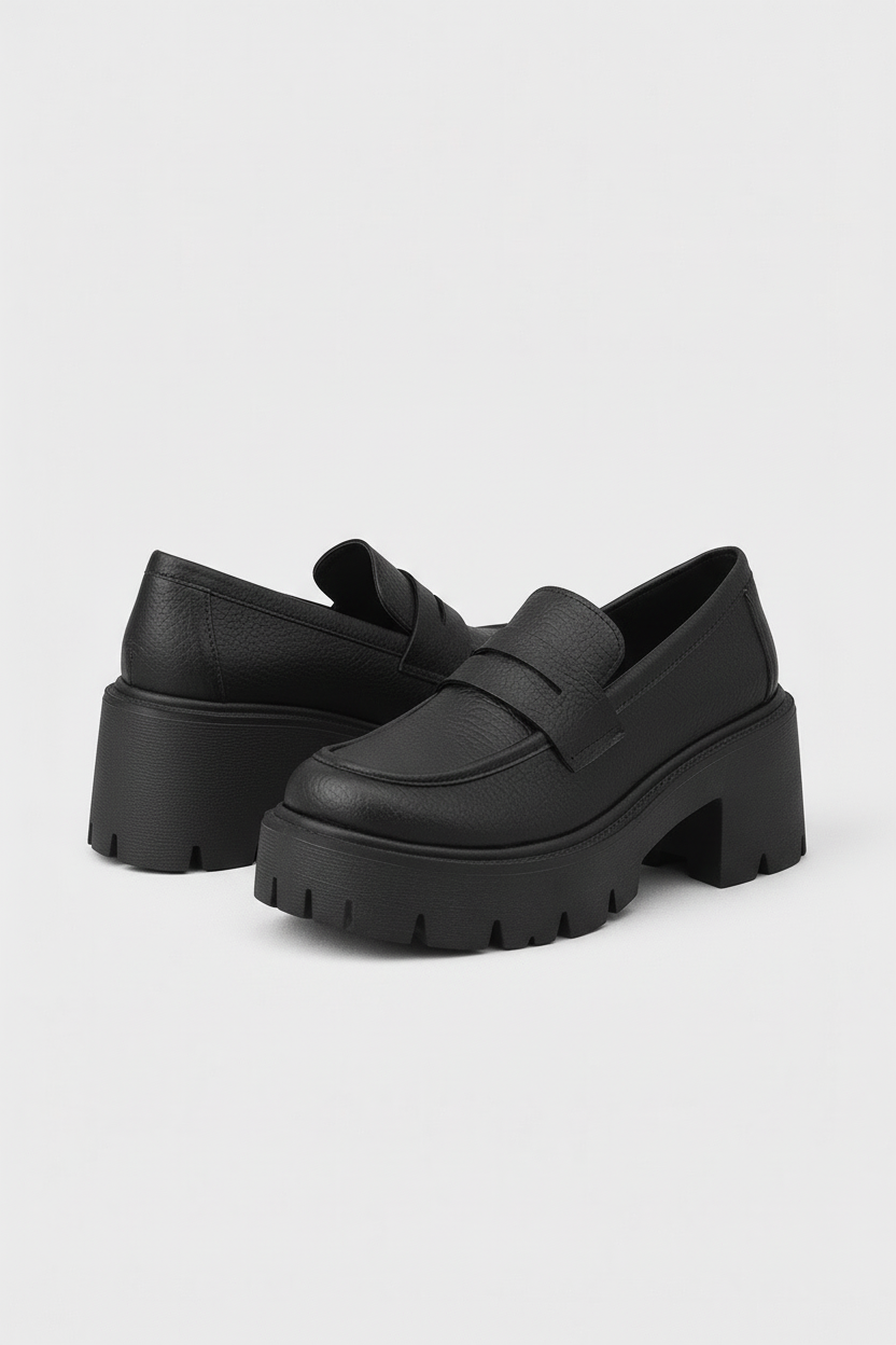Estelle - Chunky Platform Loafers with Heel