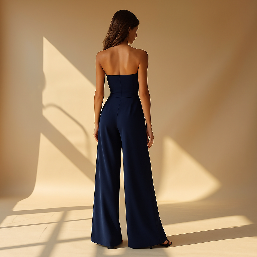 Aliya | Elegant Strapless Jumpsuit with Corset Look